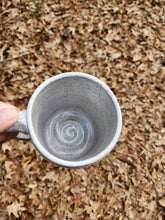Load image into Gallery viewer, pottery mug, speckled white with ferns, FREE SHIPPING