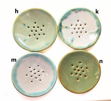 Load image into Gallery viewer, pottery soap dish, various colors, FREE SHIPPING, ceramic sponge holder