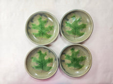 Load image into Gallery viewer, pottery dish made of recycled materials with leaf impressions, FREE SHIPPING, small ceramic dish