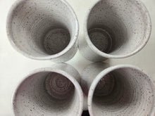 Load image into Gallery viewer, pottery cup "pint glass" speckled white, FREE SHIPPING, ceramic cup