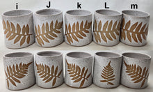 Load image into Gallery viewer, pottery cup "highball glass" speckled white with ferns, FREE SHIPPING, ceramic cup