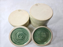 Load image into Gallery viewer, ceramic jar with fern impressions, FREE SHIPPING, handmade pottery cannister