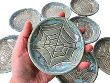 Load image into Gallery viewer, pottery dish spider web for halloween decor, FREE SHIPPING, small ceramic dish