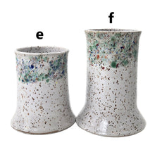 Load image into Gallery viewer, pottery vase, speckled white with ferns - FREE SHIPPING - ceramic vase