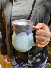 Load image into Gallery viewer, pottery mug purple haze with rounded sides, FREE SHIPPING, handmade ceramic mug