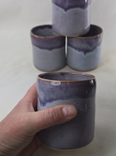 Load image into Gallery viewer, purple pink blue or aqua pottery cups "highball glass", ceramic cup jewel tones