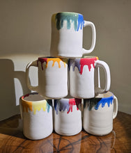 Load image into Gallery viewer, pottery mug rainbow glaze, FREE SHIPPING, handmade ceramic mug