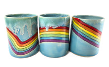 Load image into Gallery viewer, pottery mug rainbow, FREE SHIPPING, handmade ceramic mug