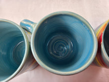 Load image into Gallery viewer, pottery mug rainbow, FREE SHIPPING, handmade ceramic mug