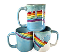 Load image into Gallery viewer, pottery mug rainbow, FREE SHIPPING, handmade ceramic mug