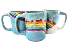 Load image into Gallery viewer, pottery mug rainbow, FREE SHIPPING, handmade ceramic mug