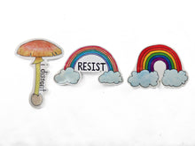 Load image into Gallery viewer, stickers - RESIST, i dissent, rainbow sticker, mushroom sticker FREE SHIPPING