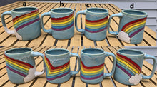 Load image into Gallery viewer, pottery mug rainbow, FREE SHIPPING, handmade ceramic mug