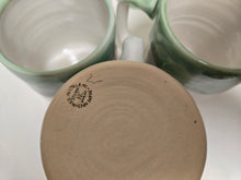Load image into Gallery viewer, pottery mug, white and green, FREE SHIPPING, handmade ceramic mug