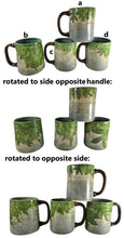 Load image into Gallery viewer, pottery mug made of recycled materials with leaf impressions, FREE SHIPPING, handmade ceramic mug