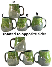 Load image into Gallery viewer, pottery mug made of recycled materials with leaf impressions, FREE SHIPPING, handmade ceramic mug