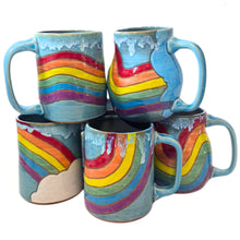 Load image into Gallery viewer, pottery mug rainbow, handmade ceramic mug