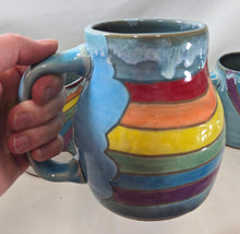 Load image into Gallery viewer, pottery mug rainbow, handmade ceramic mug