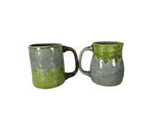 Load image into Gallery viewer, pottery mugs made of recycled materials with leaf impressions, handmade ceramic mug