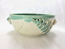 Load image into Gallery viewer, pottery bowl, serving bowl with ferns, FREE SHIPPING, small ceramic serving bowl