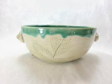 Load image into Gallery viewer, pottery bowl, serving bowl with ferns, FREE SHIPPING, small ceramic serving bowl