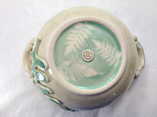 Load image into Gallery viewer, pottery bowl, serving bowl with ferns, FREE SHIPPING, small ceramic serving bowl