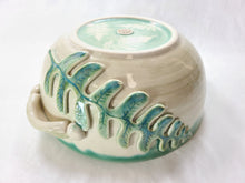 Load image into Gallery viewer, pottery bowl, serving bowl with ferns, FREE SHIPPING, small ceramic serving bowl