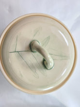 Load image into Gallery viewer, ceramic jar with fern impressions, FREE SHIPPING, handmade pottery cannister