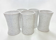 Load image into Gallery viewer, pottery cup "pint glass" speckled white, FREE SHIPPING, ceramic cup