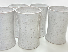Load image into Gallery viewer, pottery cup "pint glass" speckled white, FREE SHIPPING, ceramic cup