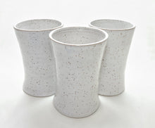 Load image into Gallery viewer, pottery cup "pint glass" speckled white, FREE SHIPPING, ceramic cup