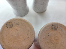 Load image into Gallery viewer, pottery cup "pint glass" speckled white, FREE SHIPPING, ceramic cup