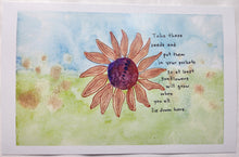 Load image into Gallery viewer, watercolor sunflower PRINT "Sunflowers Will Grow"