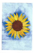Load image into Gallery viewer, watercolor sunflower PRINT "Blue and Yellow"