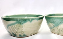 Load image into Gallery viewer, pottery bowl, soup bowl with fern impressions, FREE SHIPPING, handmade ceramic bowl