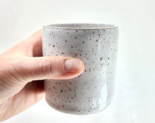 Load image into Gallery viewer, pottery cup "highball glass" speckled white, FREE SHIPPING, ceramic cup