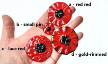 Load image into Gallery viewer, poppy pin, various sizes, FREE SHIPPING