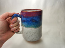Load image into Gallery viewer, pottery mug with layered "sunset" glaze, FREE SHIPPING