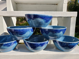 pottery bowl, soup bowl CLOUDS, FREE SHIPPING