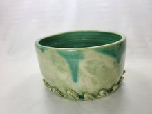 Load image into Gallery viewer, pottery bowl, serving bowl with 3D ferns, FREE SHIPPING, small ceramic serving bowl
