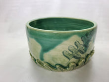 Load image into Gallery viewer, pottery bowl, serving bowl with 3D ferns, FREE SHIPPING, small ceramic serving bowl
