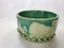 Load image into Gallery viewer, pottery bowl, serving bowl with 3D ferns, FREE SHIPPING, small ceramic serving bowl
