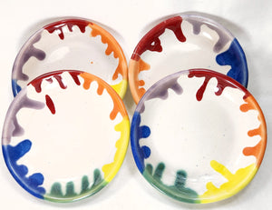 pottery dish rainbow, FREE SHIPPING, small ceramic dish