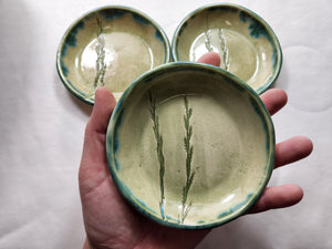 pottery dish grass, FREE SHIPPING, small ceramic dish