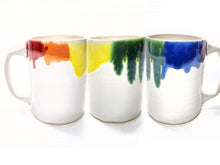 Load image into Gallery viewer, pottery mug rainbow, FREE SHIPPING, handmade ceramic mug
