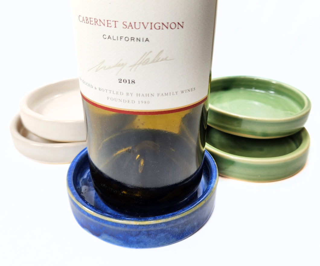wine bottle coasters - FREE SHIPPING - ceramic coasters