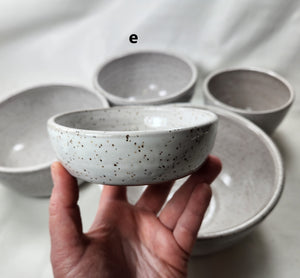 pottery bowl, small, speckled white, FREE SHIPPING