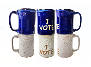 pottery mug I VOTE, FREE SHIPPING, handmade ceramic mug