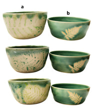 Load image into Gallery viewer, pottery bowl, cereal bowl with ferns, FREE SHIPPING
