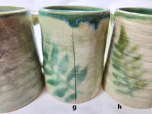 Load image into Gallery viewer, pottery mug with fern imprint, FREE SHIPPING, handmade ceramic fern mug
